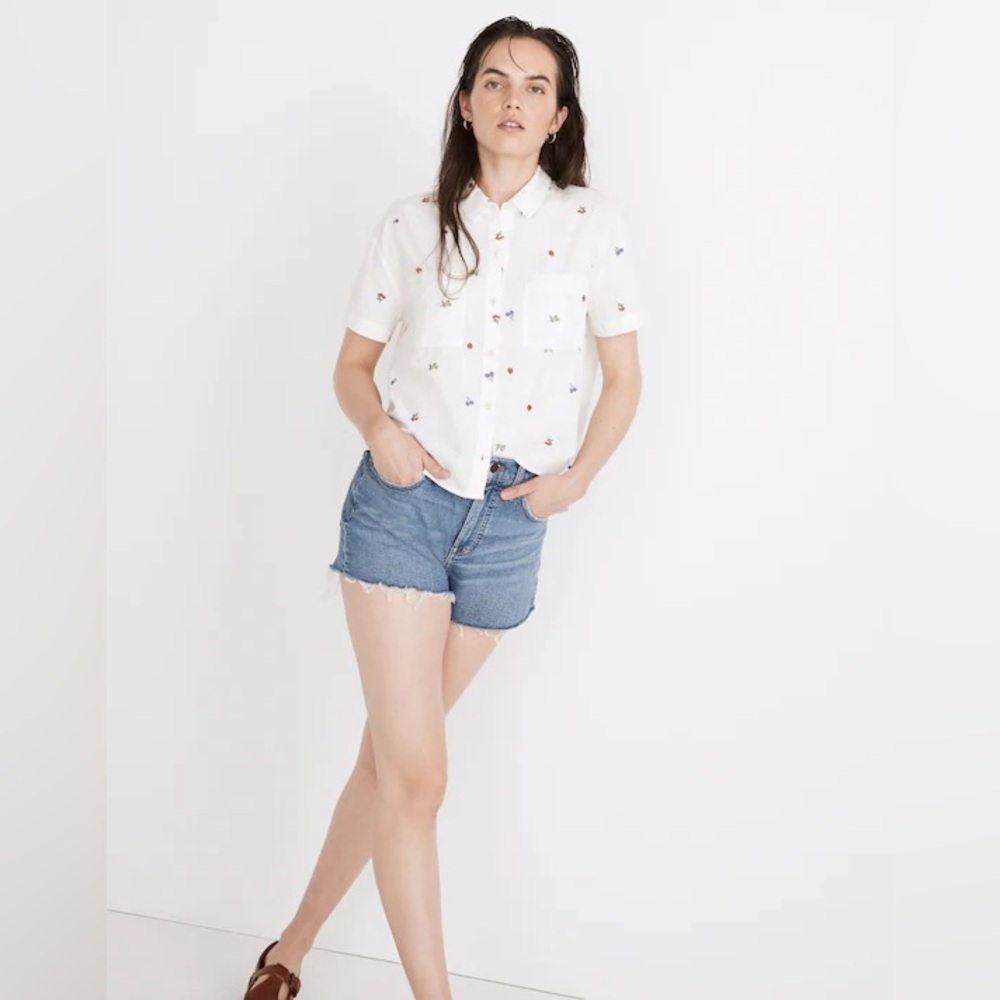 Madewell Beachside Shirttail Top in Fresca Fruit size XS - Picture 5 of 9